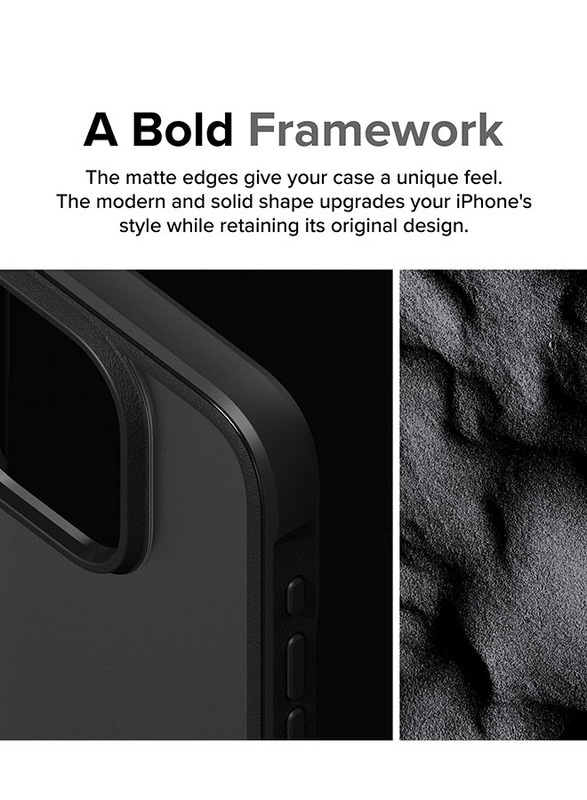 Ringke Fusion Bold Compatible with iPhone 15 Pro Max Case Cover Firm Grip Frame Anti-Yellowing Anti-Fingerprint Frosted Hard Back Shockproof Bumper iPhone 15 Pro Max Back Cover  - Matte Black